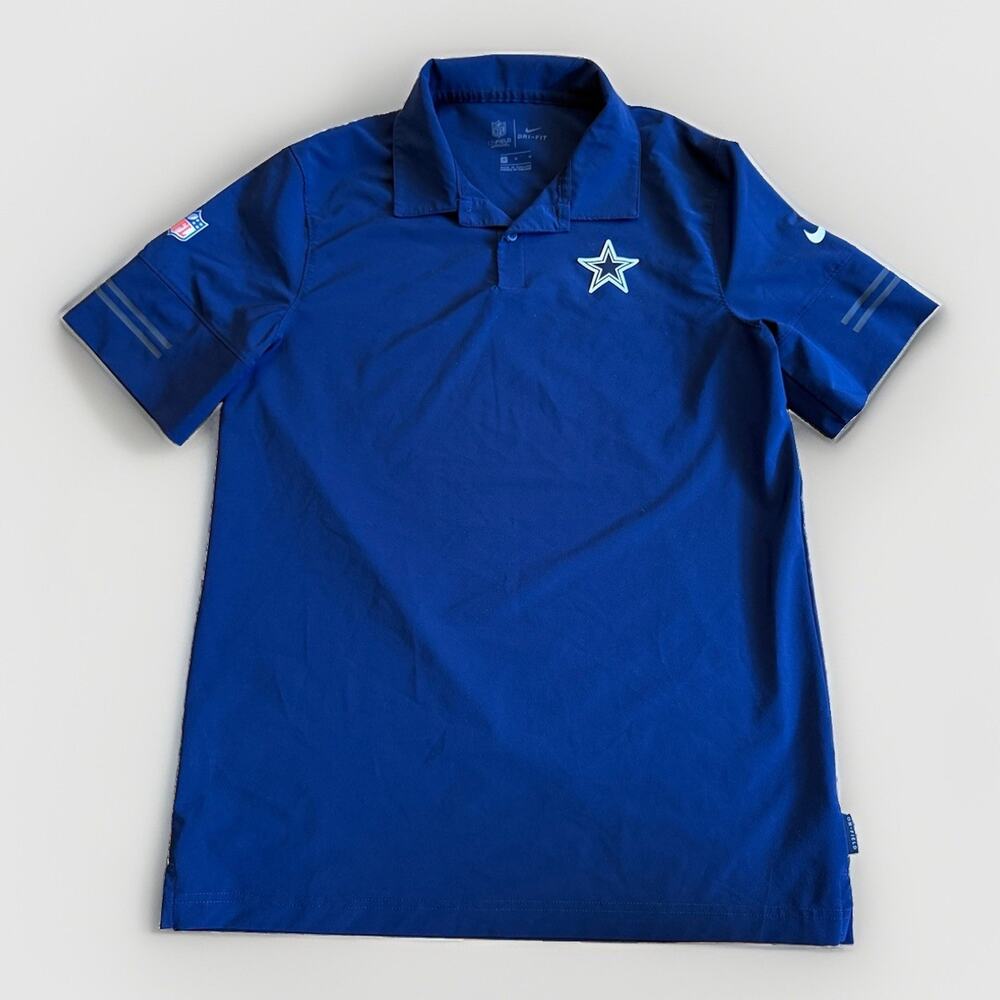 NFL Dallas Cowboys NIKE Dri-Fit Sideline Coaches Polo Golf Shirt Men's Medium